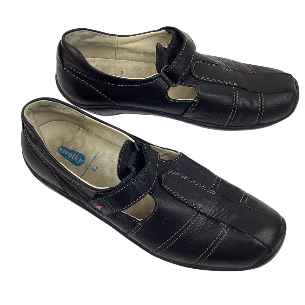 WOLKY Florence T-Strap Comfort Walking Shoes Mary Jane Black